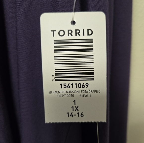 Torrid Haunted Mansion Madam Leota Drape Cardigan 1X - Picture 11 of 12